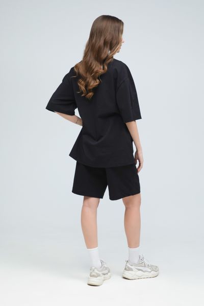Костюм футболка оверсайз и шорты RAY BASIC черный женский (U1801W-Black) S U1801W-Black фото