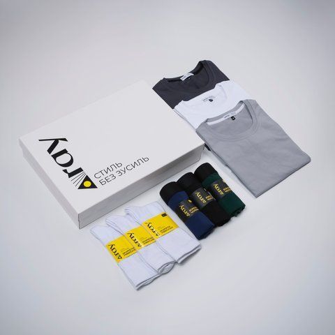 Комплект базового чоловічого одягу RAY PREMIUM GIFT BOX M7701-3PACK3 S M7701-3PACK3 фото