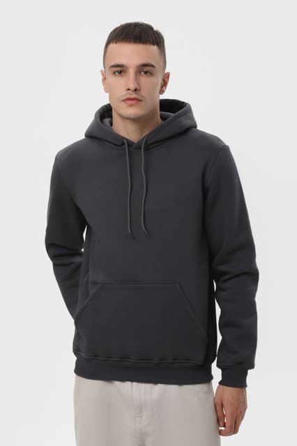 Худи мужское базовое утепленное RAY BASIC темно-серое (U0401M-Dark Grey) XS U0401M-Dark Grey фото