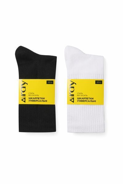 Набір шкарпетки демісезонні базові 6шт RAY BASIC UNISEX Чорний/Білий (U3101-6PACK1) 39-42 U3101-6PACK1 фото