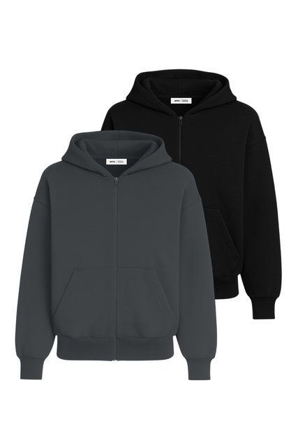 Набор женский худи базовый 2шт RAY PREMIUM LOOSE комбинированный Темно-серый/Черный (U0409W-Dark Grey-Black) XS U0409W-Dark Grey-Black фото