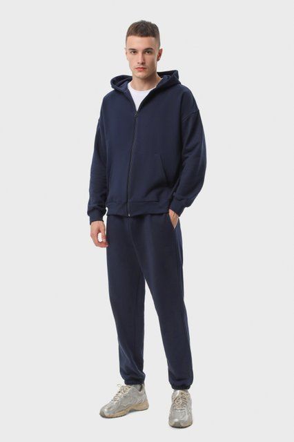Костюм мужской худи на молнии и брюки Ray Premium Loose комбинированный темно-синий (U0809M-Navy Blue) XS U0809M-Navy Blue фото