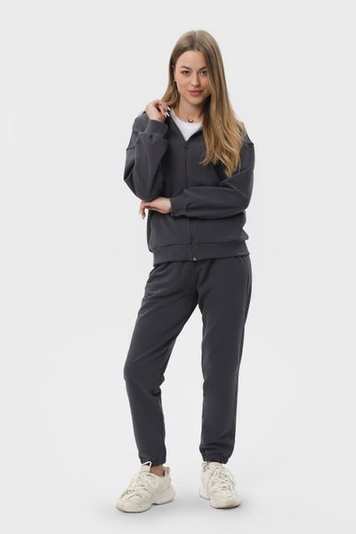 Костюм жіночий худі на блискавці та штани RAY PREMIUM LOOSE темно-сірий (U0809W-Dark Grey) XS U0809W-Dark Grey фото