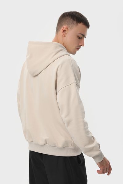 Худи на молнии мужское базовое RAY PREMIUM LOOSE бежевое (U0409M-Cream) XS U0409M-Cream фото