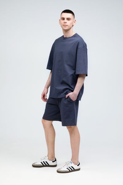 Костюм футболка оверсайз и шорты RAY BASIC ттемно-серый мужской (U1801M-Dark Grey) S U1801M-Dark Grey фото