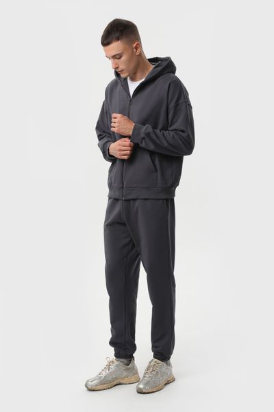 Костюм чоловічий худі на блискавці та штани Ray Premium Loose комбінований темно-сірий (U0809М-Dark Grey) XS U0809M-Dark Grey фото