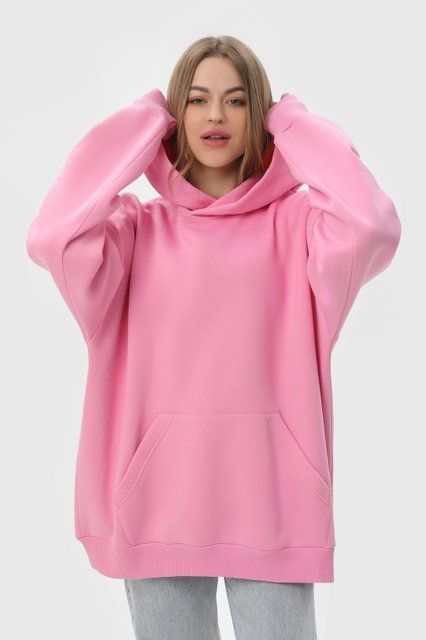 Худи оверсайз женское утепленное RAY OVERSIZE розовое (U0404W-Pink) 2XS/XS U0404W-Pink фото
