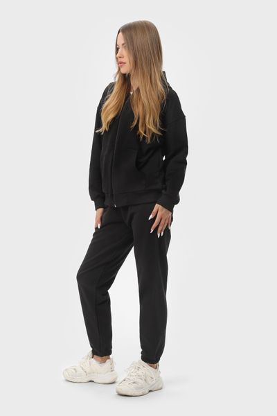 Костюм женский худи на молнии и брюки RAY PREMIUM LOOSE черный (U0809W-Black) S U0809W-Black фото