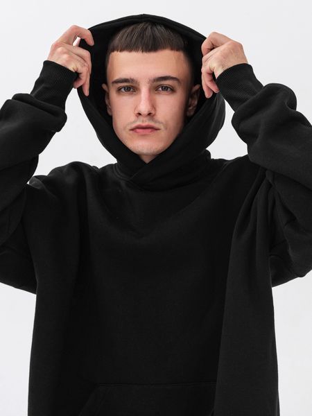 Худі оверсайз Ray Oversize утеплене чоловіче чорне (U0404M-Black) L/XL U0404M-Black фото