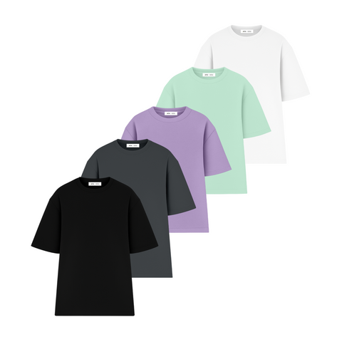 Набор оверсайз футболок женских RAY OVERSIZE Комбинированный (U0104W-5PACK1) S/M U0104W-5PACK1 фото