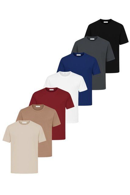Набор базовых футболок. Ray Premium Fit мужские 7 шт., темно-синяя/коричневая/графитовая/бежевая/бордовая/белая/черная (U0102-7PACK1) S U0102-7PACK1 фото