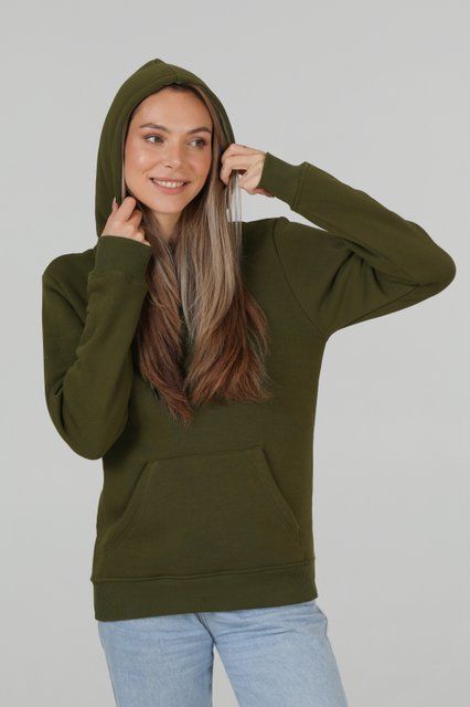 Худи базовое Ray Basic утепленное женское хаки (U0401W-Khaki) S U0401W-Khaki фото