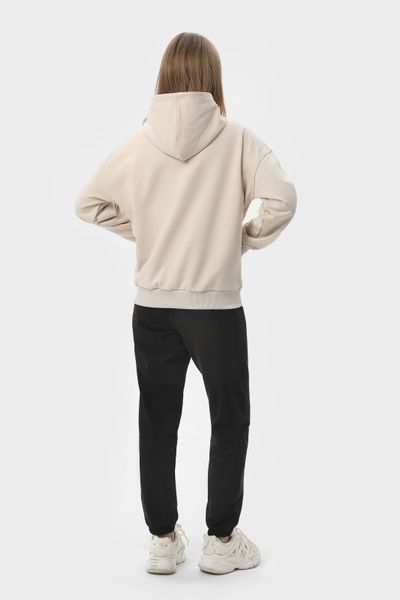 Костюм жіночий худі на блискавці та штани RAY PREMIUM LOOSE комбінований Бежевий/Чорний (U0809W-Cream-Black) S U0809W-Cream-Black фото