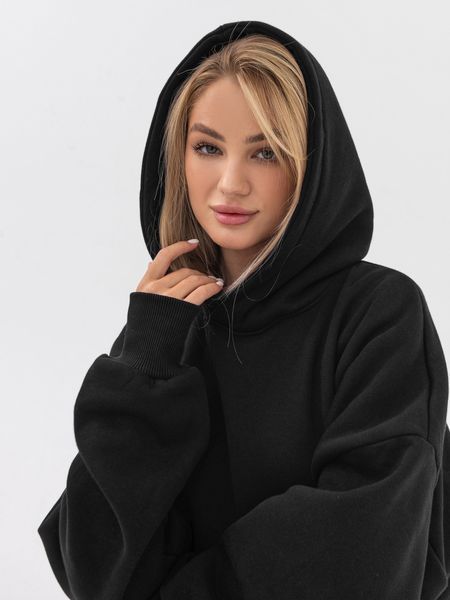 Худі оверсайз Ray Oversize утеплене жіноче чорне (U0404W-Black) L/XL U0404W-Black фото
