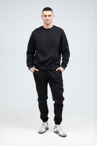 Костюм свитшот оверсайз и штаны Ray Basic мужской утепленный черный (U0804M-Black) L U0804M-Black-S фото