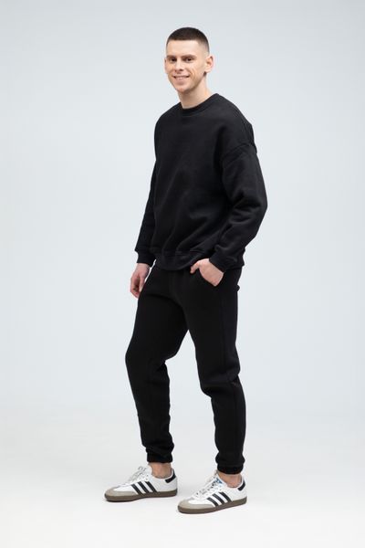Костюм свитшот оверсайз и штаны Ray Basic мужской утепленный черный (U0804M-Black) L U0804M-Black-S фото