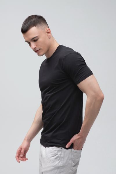 Футболка базовая Ray Premium Fit мужская черная (U0102-Black) XS U0102-Black фото
