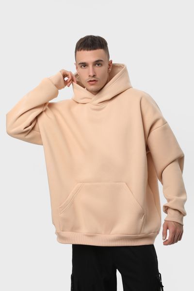 Худі оверсайз чоловіче утеплене RAY OVERSIZE бежеве (U0404M-Cream) 2XS/XS U0404M-Cream фото