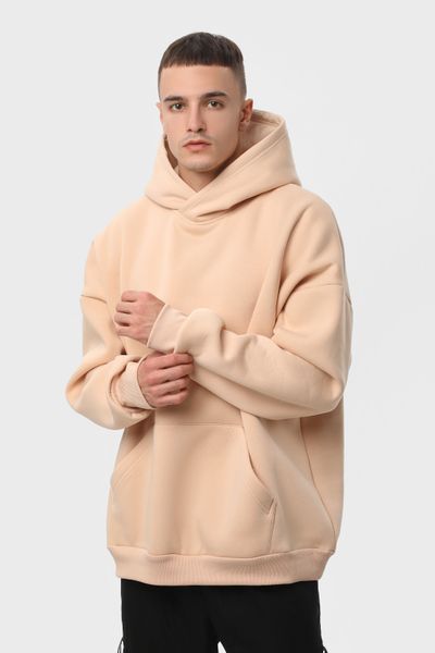 Худі оверсайз чоловіче утеплене RAY OVERSIZE бежеве (U0404M-Cream) 2XS/XS U0404M-Cream фото