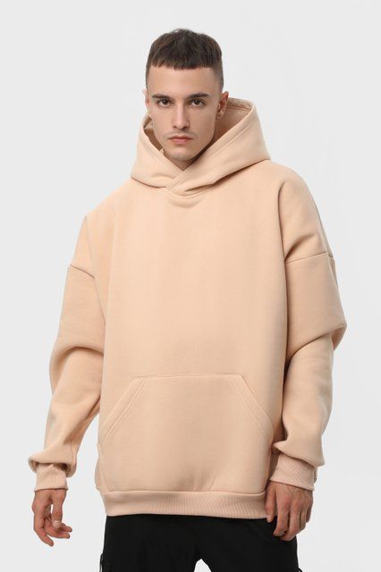 Худи оверсайз мужское утепленное RAY OVERSIZE бежевое (U0404M-Cream) 2XS/XS U0404M-Cream фото