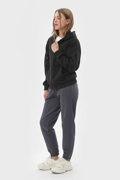 Костюм жіночий худі на блискавці та штани RAY PREMIUM LOOSE комбінований Чорний/Темно-Сірий (U0809W-Black-Dark Grey) XS U0809W-Black-Dark Grey фото