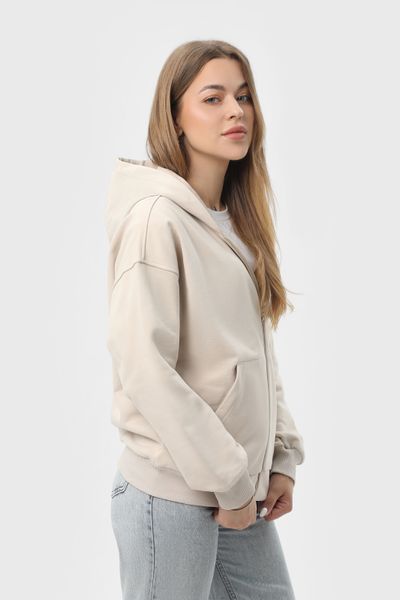 Худі на блискавці жіночече базове RAY PREMIUM LOOSE бежеве (U0409W-Cream) XS U0409W-Cream фото