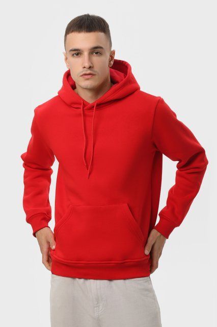 Худи мужское базовое утепленное RAY BASIC красное (U0401M-Red) XS U0401M-Red фото